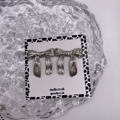 Bow Ribbon Stud Earrings