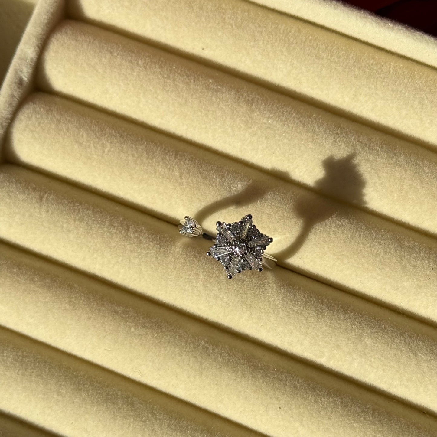 COPPER Anxiety Fidget Ring Silver Snowflake