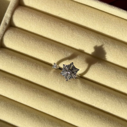 COPPER Anxiety Fidget Ring Silver Snowflake