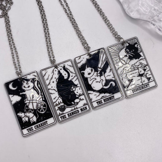 More Cat Tarot Card Necklace