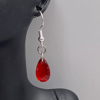 Blood Drop Bead Earrings
