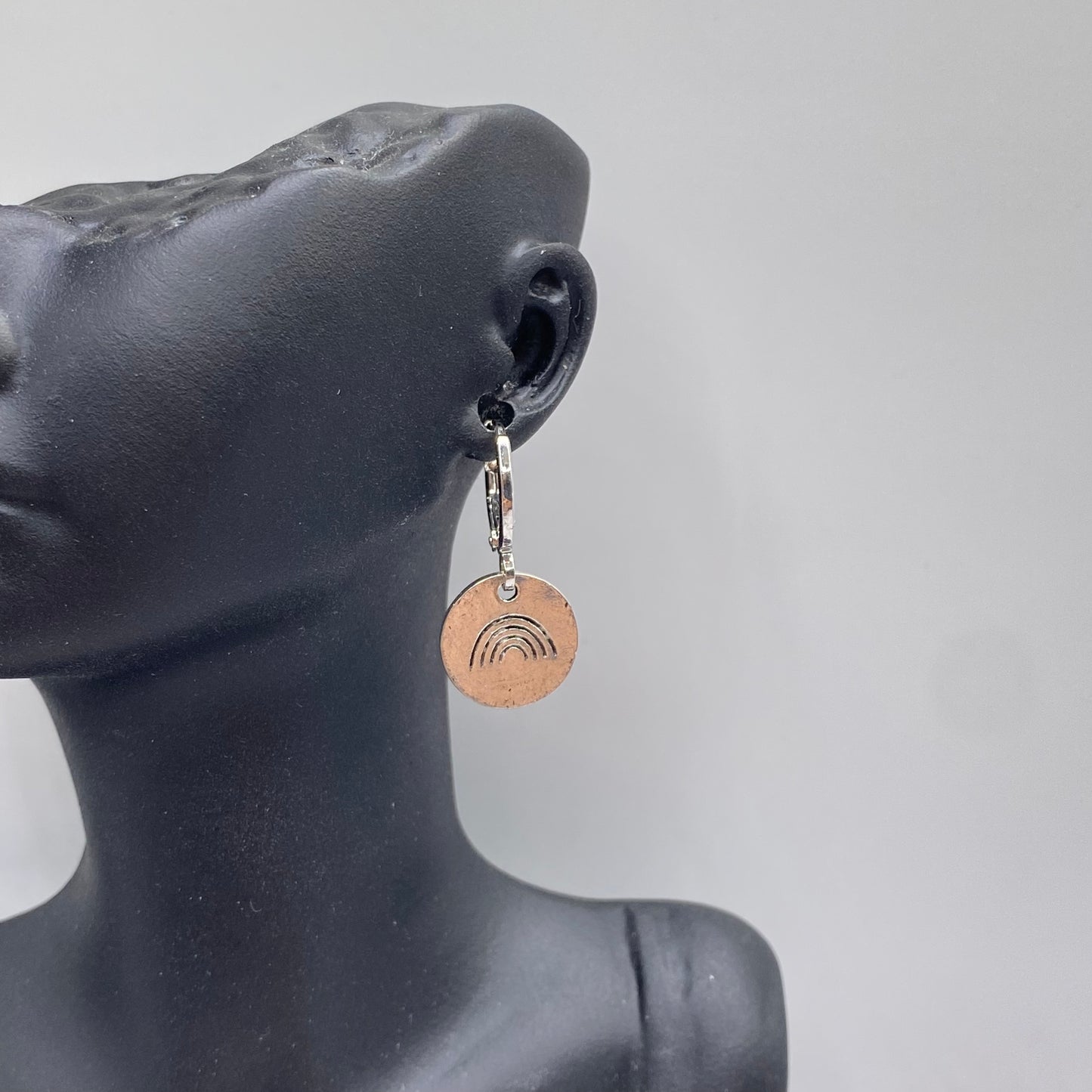 Rainbow Imprint Huggie Hoop Earrings