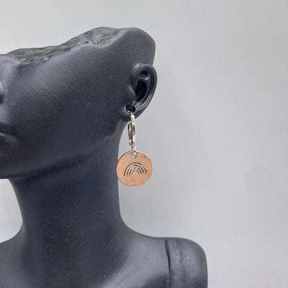 Rainbow Imprint Huggie Hoop Earrings