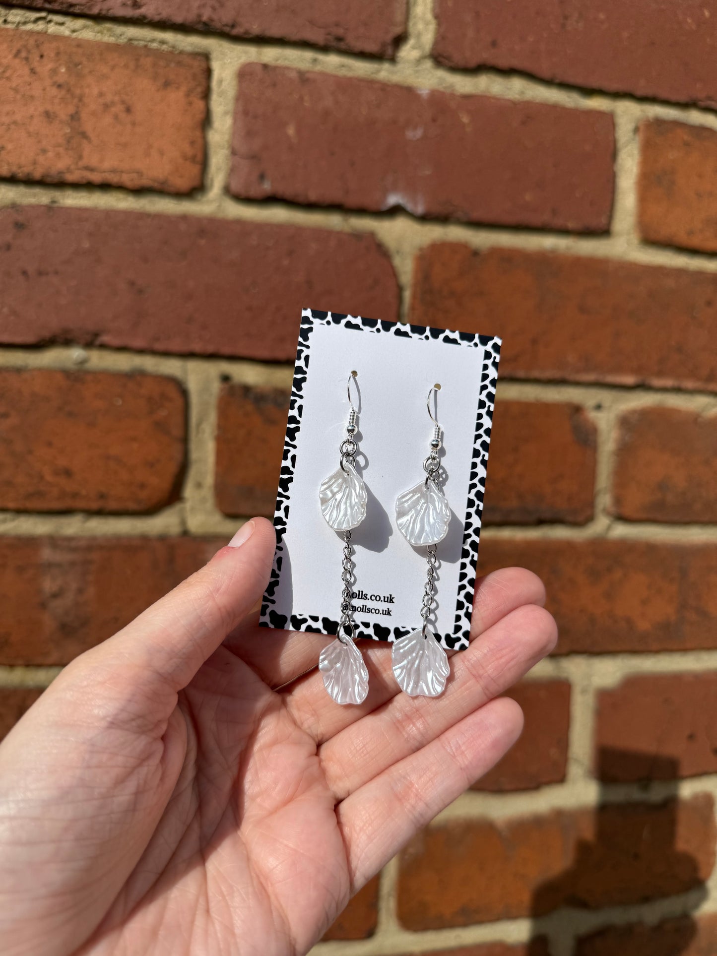 Flat Pearl Drop Earrings