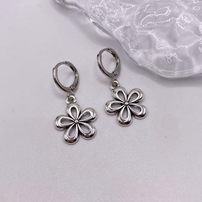 Groovy Flower Huggie Hoop Earrings
