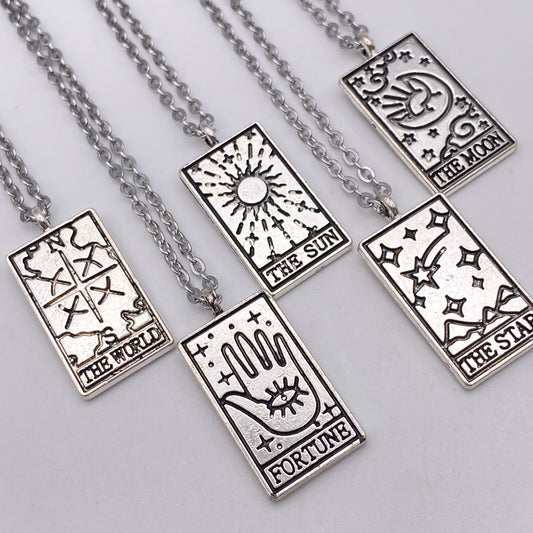 Silver Tarot Card Necklace