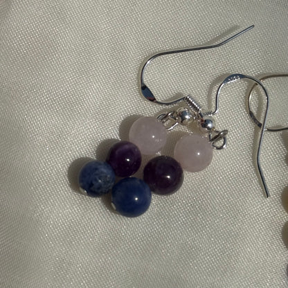 Round Rainbow Crystal Earrings