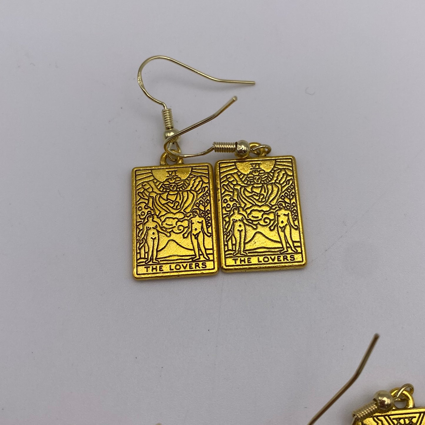 Gold Image Tarot Card Earrings