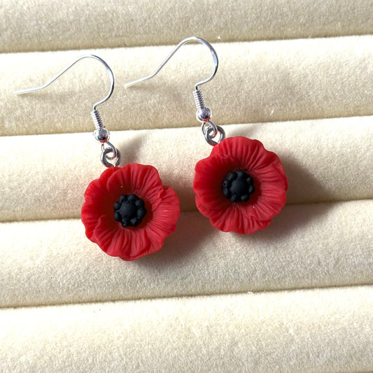 Poppy Flower Earrings