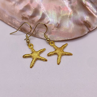 Gold Starfish Earrings