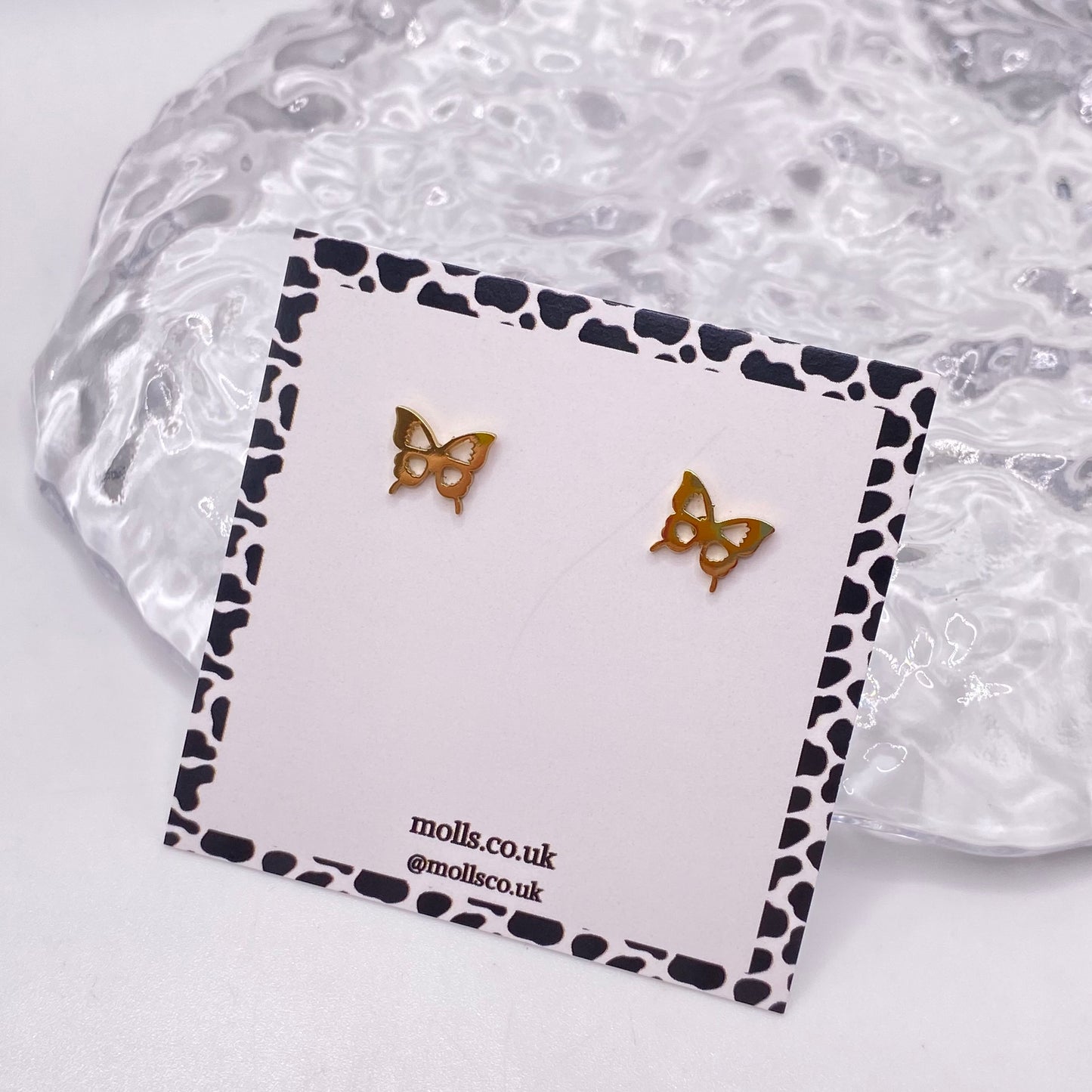 Gold Butterfly Stud Earrings