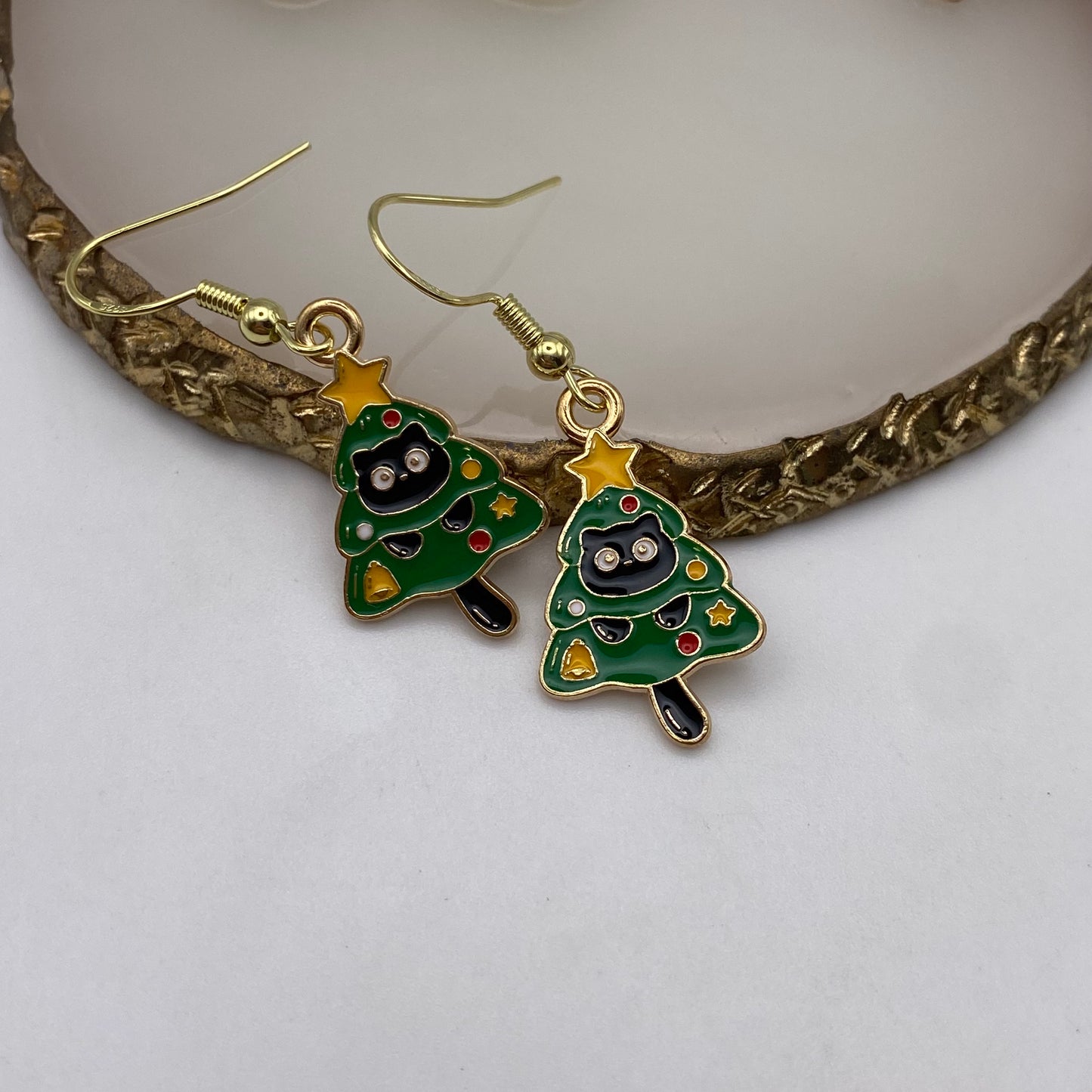 Christmas Cat Earrings