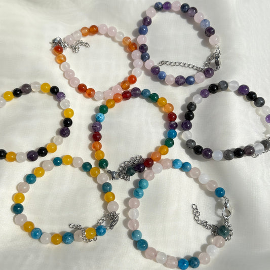 Round Rainbow Crystal Bracelets
