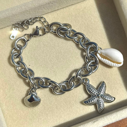 Silver Beachy Shell Bracelet