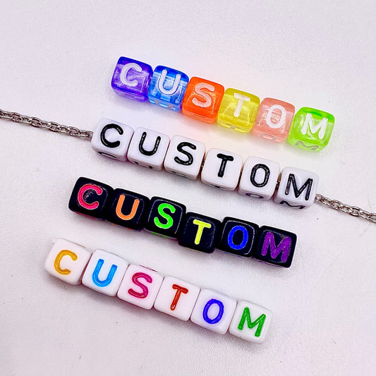 Custom Beaded Letters Necklace