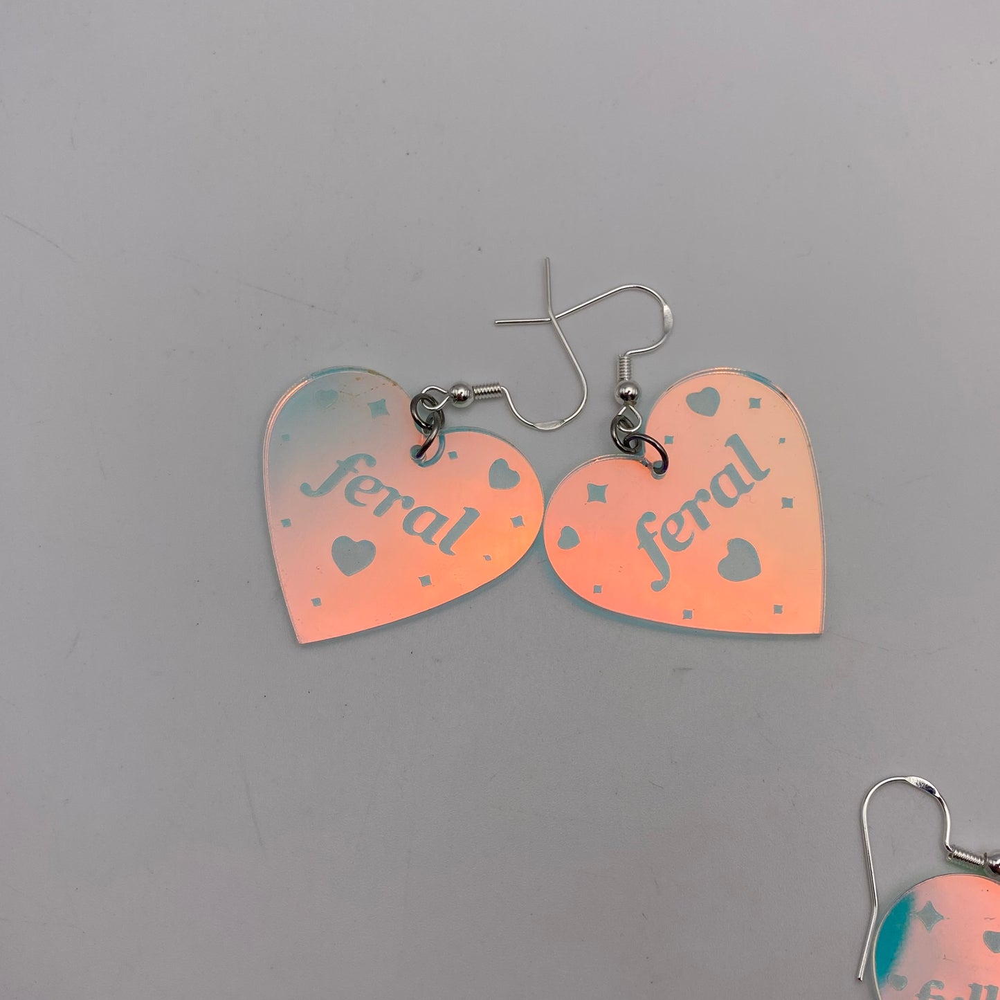 Holographic Heart Earrings