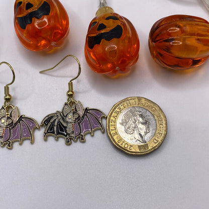 Skeleton Bat Earrings