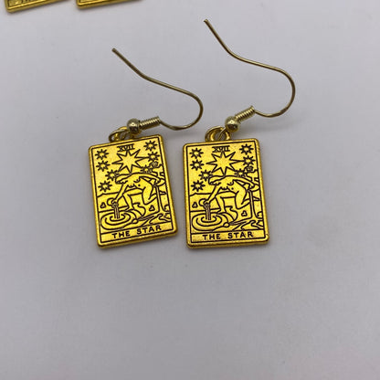 Gold Image Tarot Card Earrings