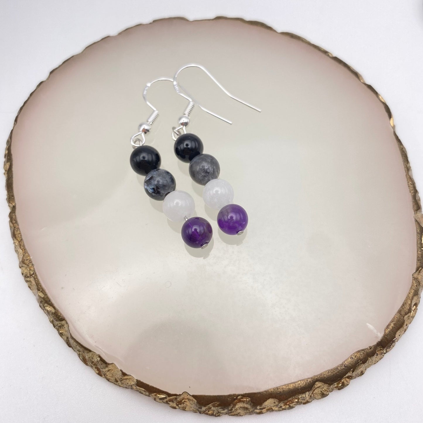 Round Rainbow Crystal Earrings
