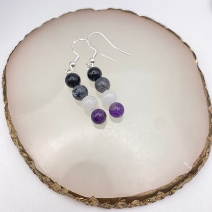 Round Rainbow Crystal Earrings