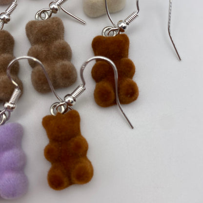 Fuzzy Felt Gummy Bear Earrings