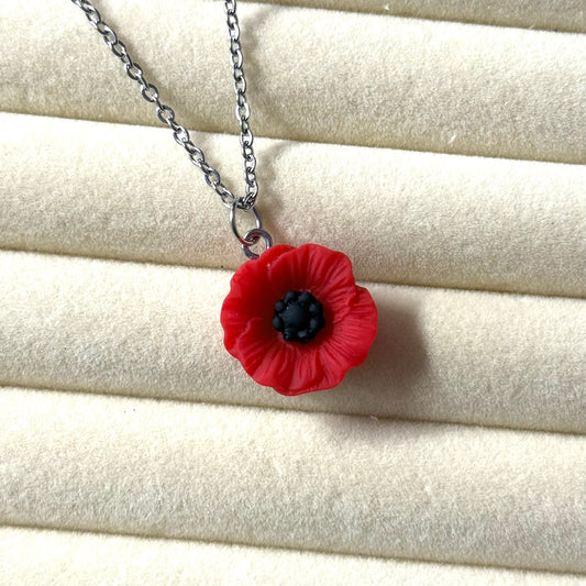 Poppy Flower Necklace