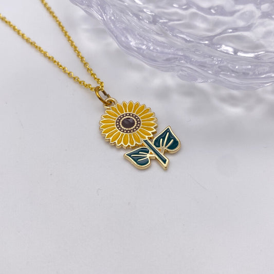 Gold Sunflower Necklace