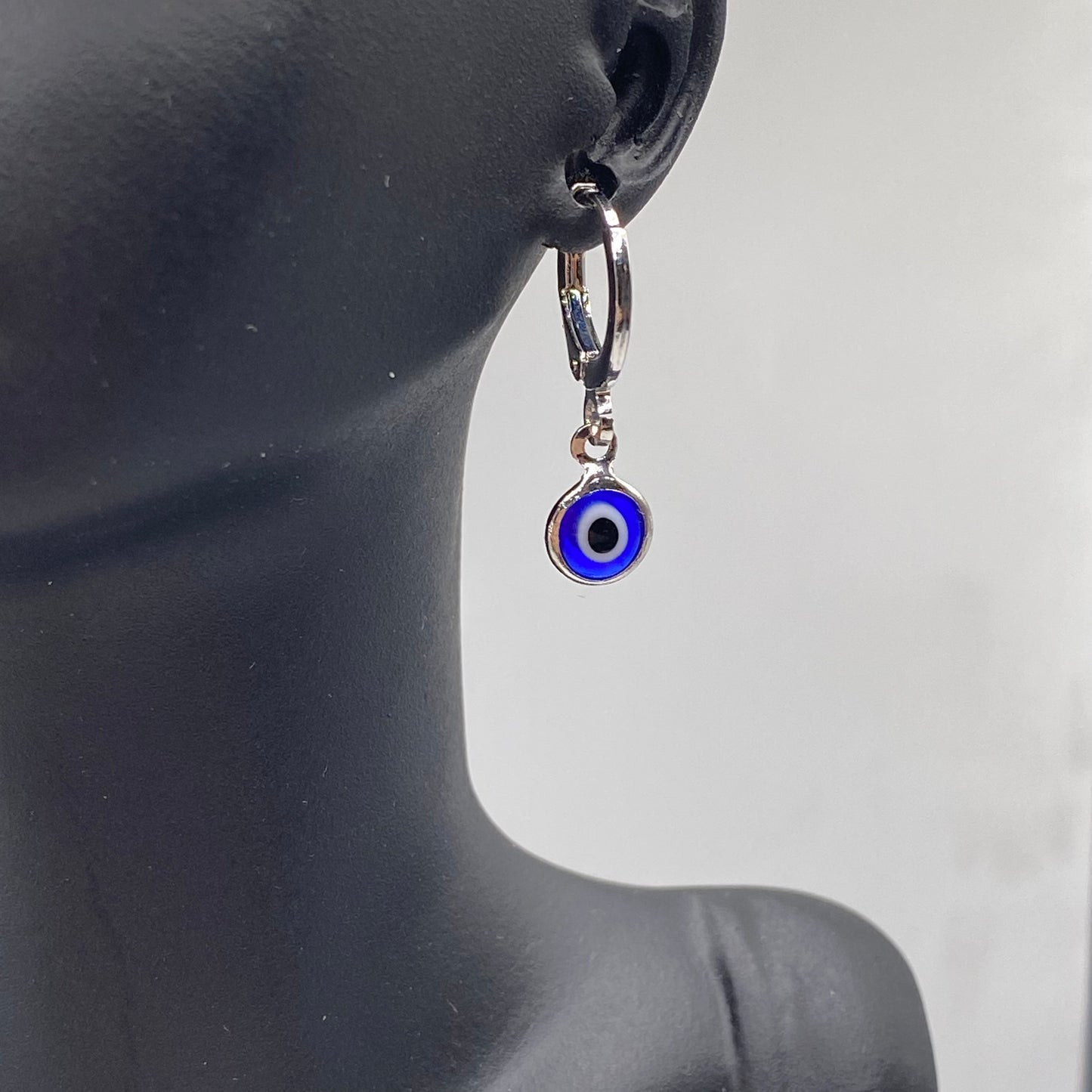 Blue Evil Eye Huggie Hoop Earrings