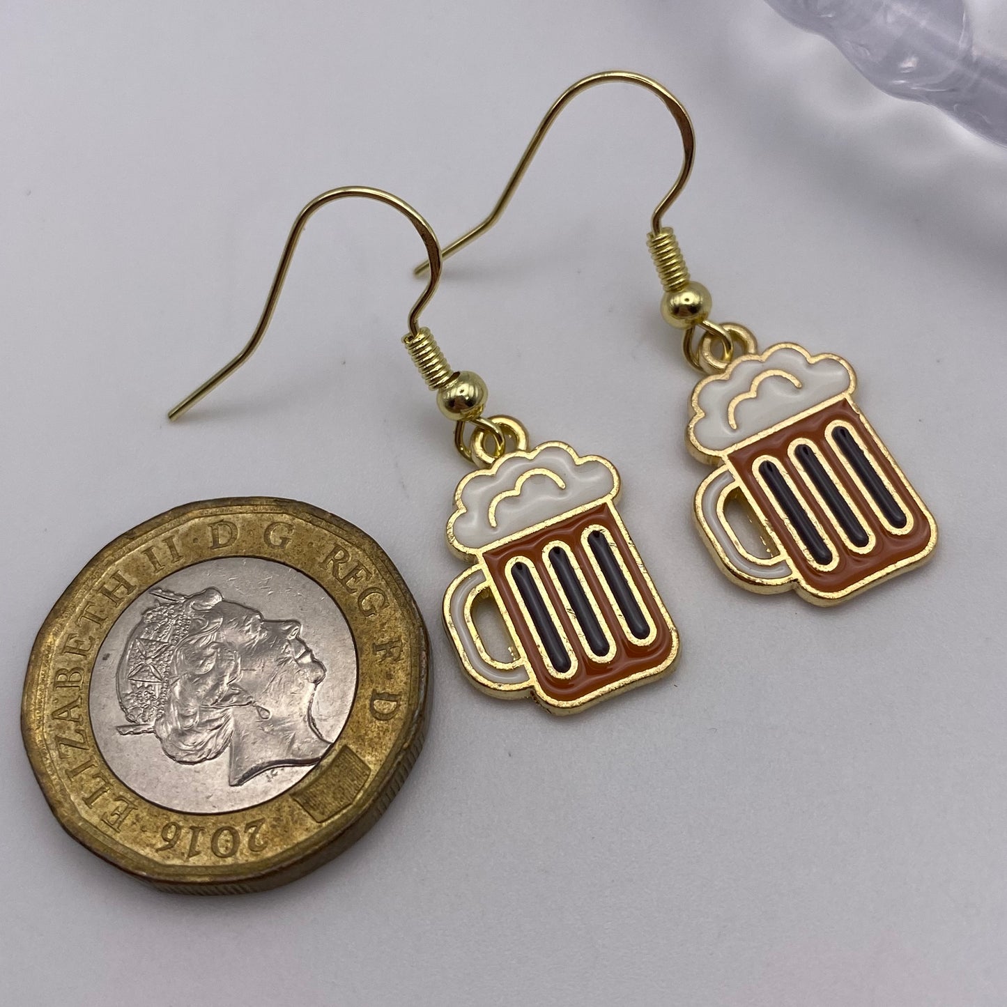 Gold Beer Earrings