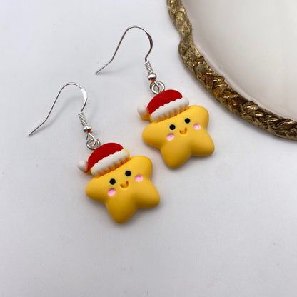 Santa Star Earrings