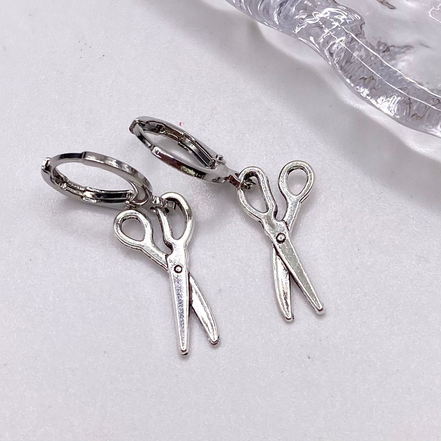 Scissor Huggie Hoop Earrings