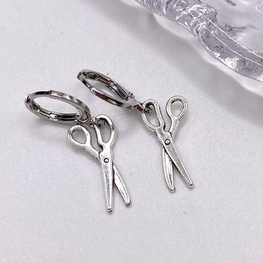 Scissor Huggie Hoop Earrings