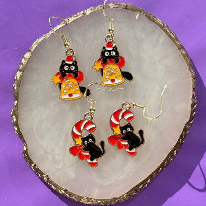 Christmas Cat Earrings