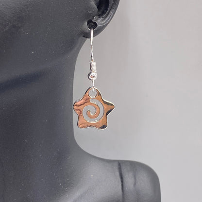 Small Star Rebirth Swirl Symbol Earrings