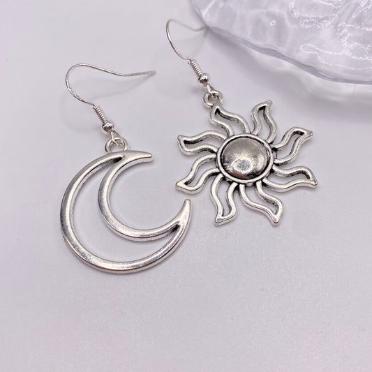 Mismatched Sun and Moon Earrings