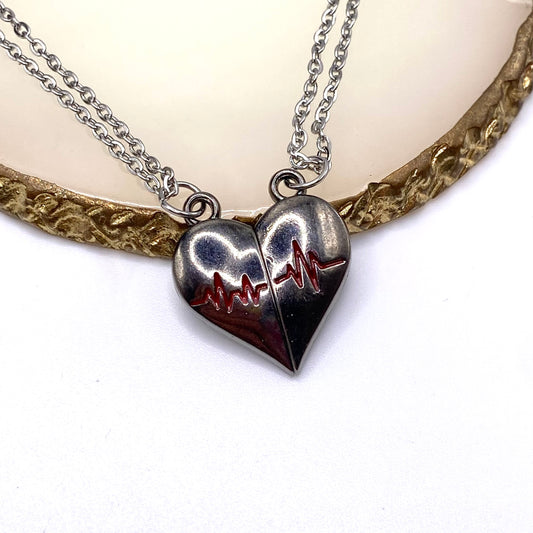 Heartbeat Matching Magnetic Necklaces