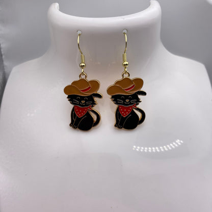 Cowboy Cat Earrings