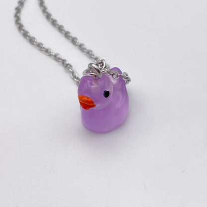 Colourful Clear Duck Necklaces