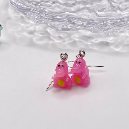 Small Colourful Dinosaur Earrings