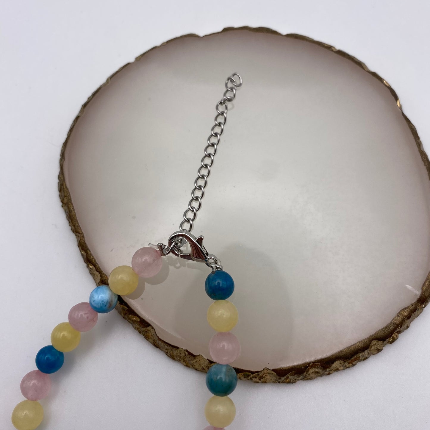 Round Pink, Yellow and Blue Crystal Bracelet