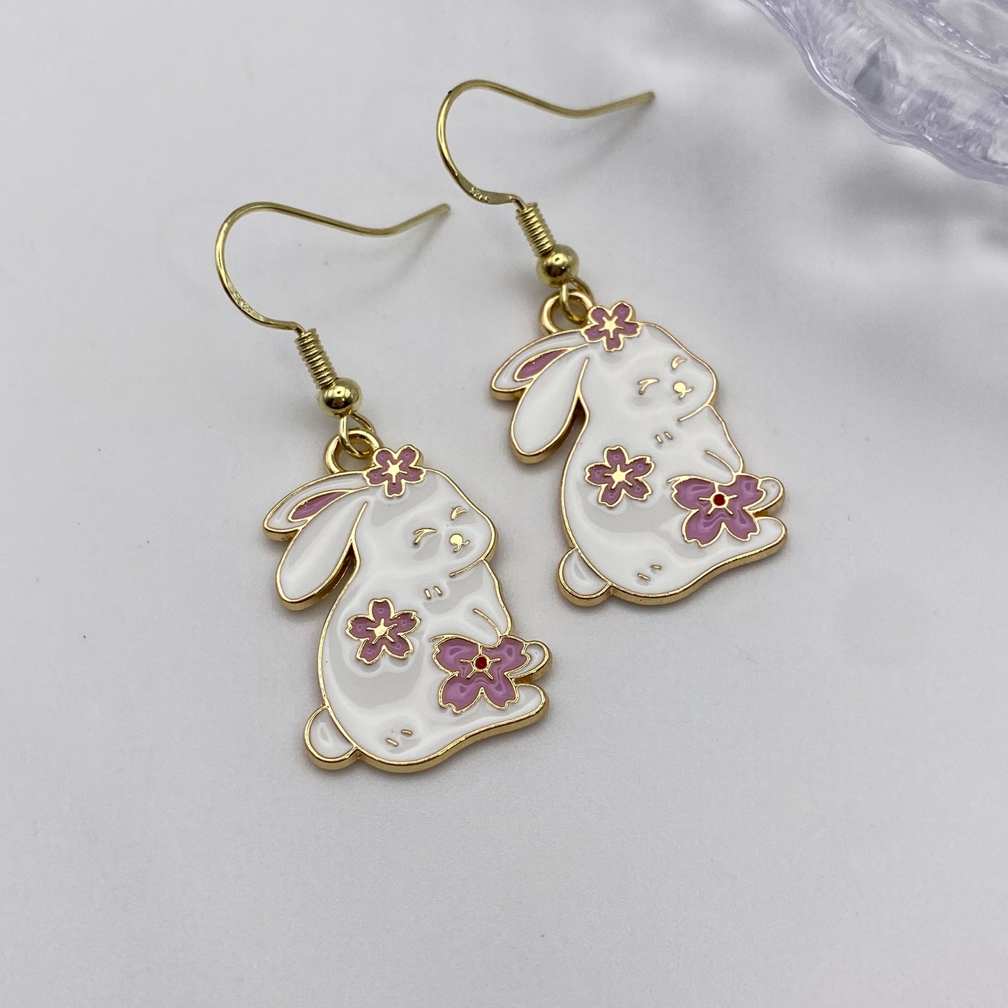 Flower Bunny Rabbit Earrings