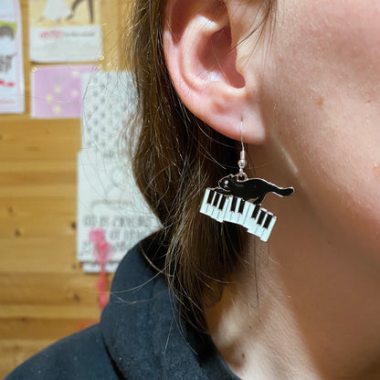 Piano Cat Earrings