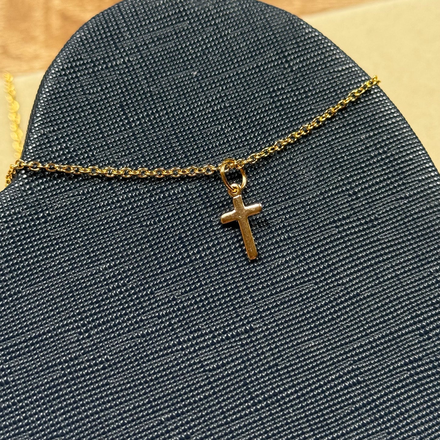 Small Gold Cross Necklace