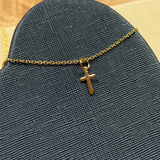 Small Gold Cross Necklace