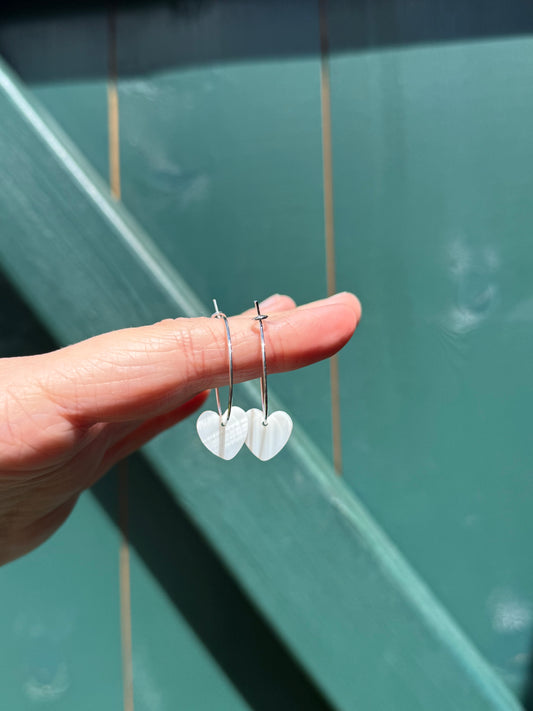 Small Mother of Pearl Hoop Earrings