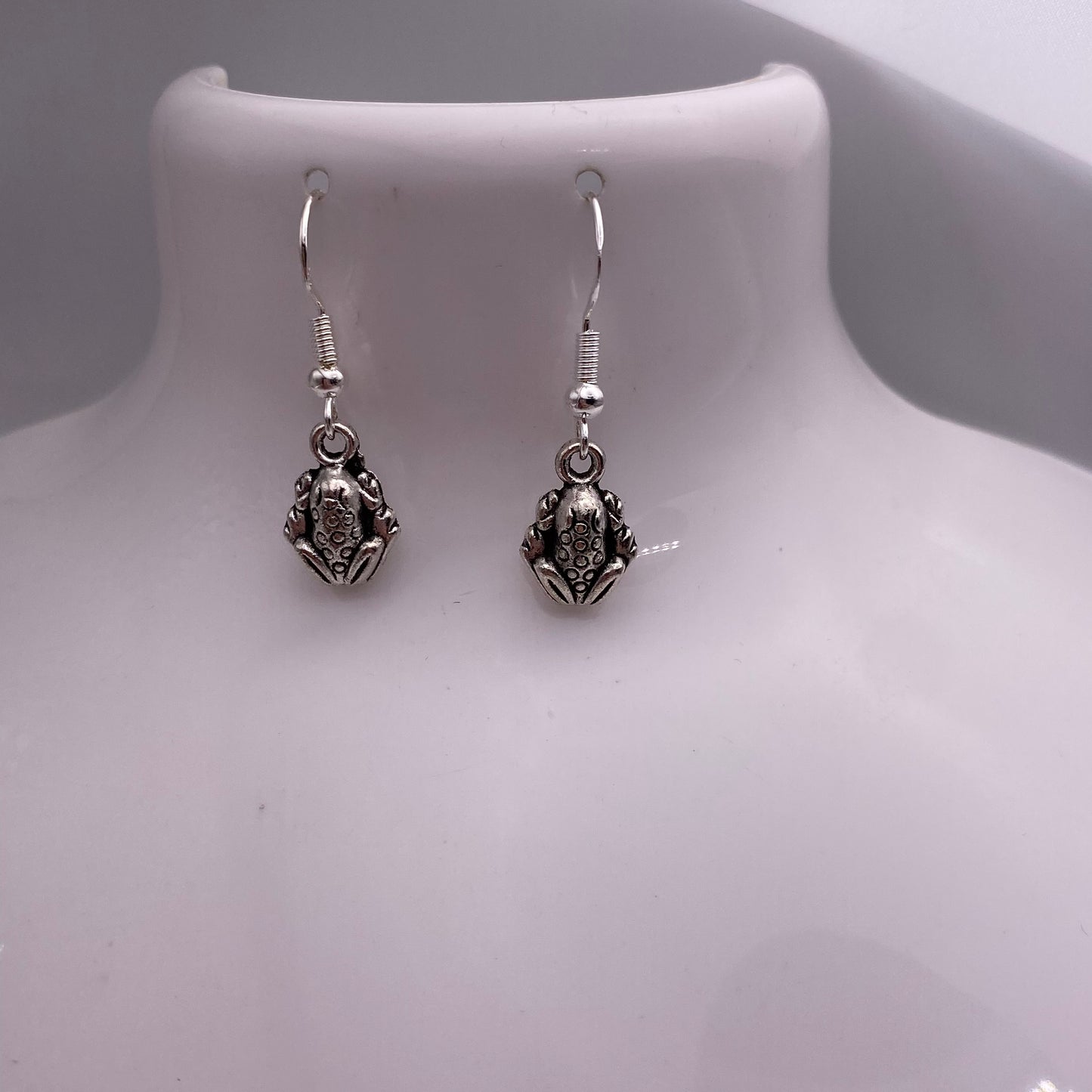 Silver Frog Earrings