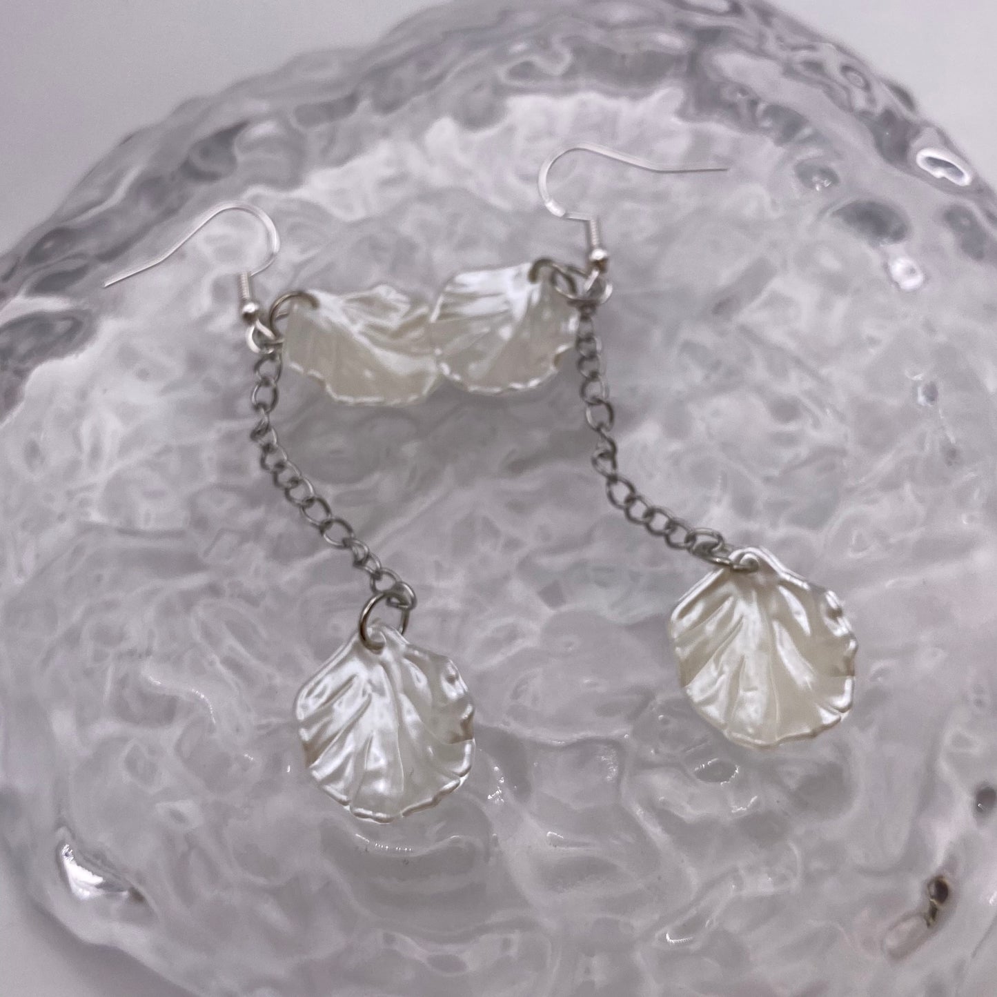 Flat Pearl Drop Earrings
