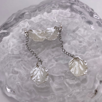 Flat Pearl Drop Earrings
