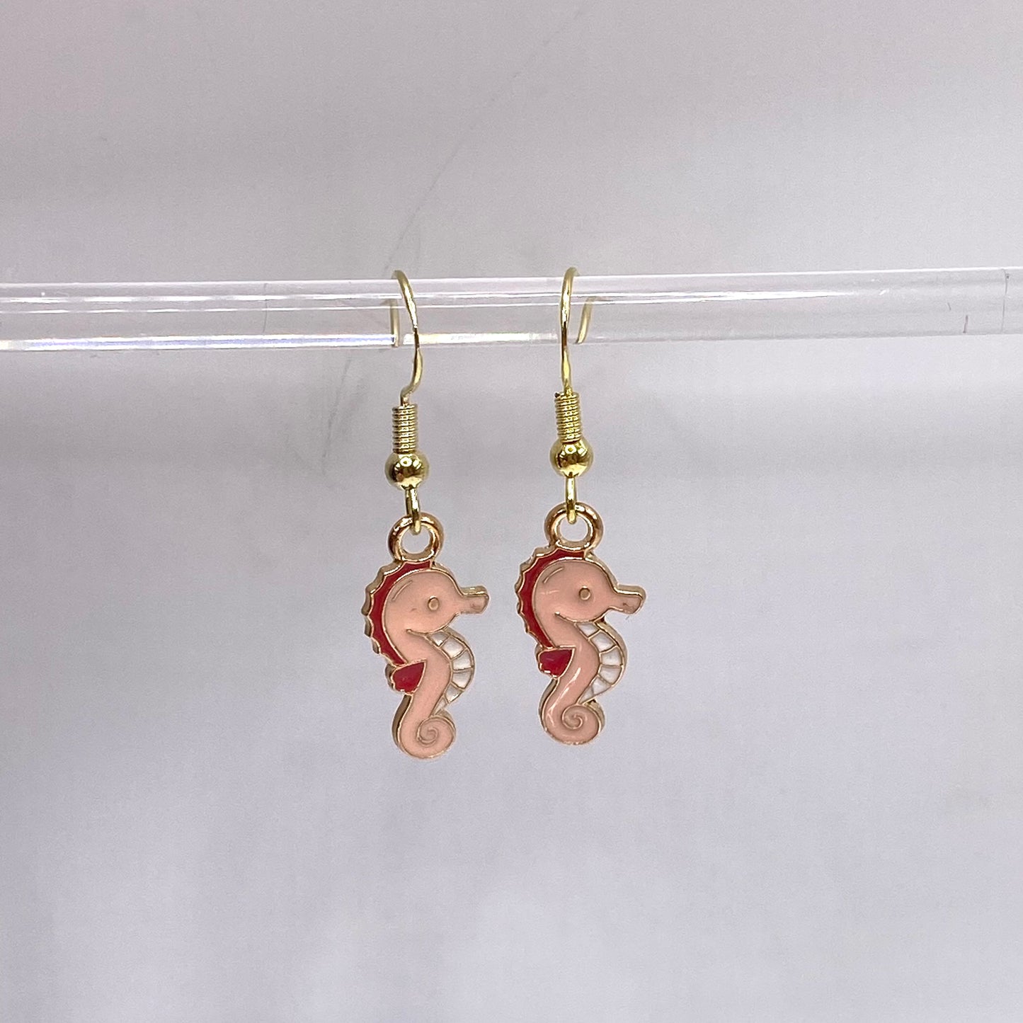 Light Pink Seahorse Earrings