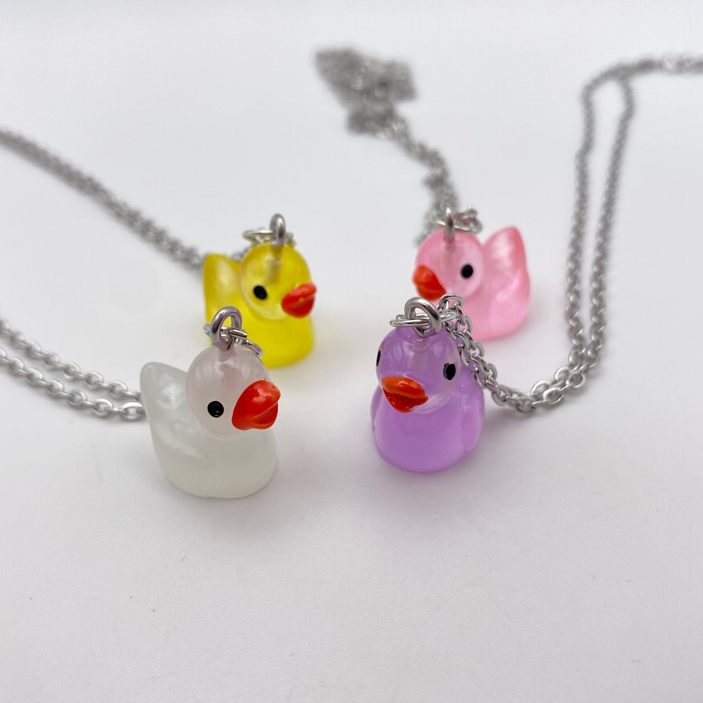 Colourful Clear Duck Necklaces